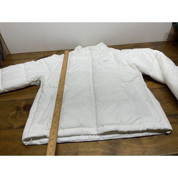 Adidas Puffer Jacket Coat Insulated Women's Medium White Trefoil Logo - Picture 7 of 16